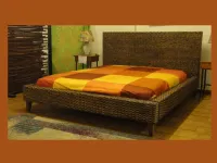 Letto matrimoniale in rattan in stile etnico scontato del -50%