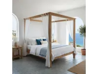 Letto design Letto baldacchino in teak massello Outlet etnico scontato 34%