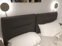 LETTO Letto bishape con 2 testiere rettangolari e lampade led Caccaro a PREZZI OUTLET