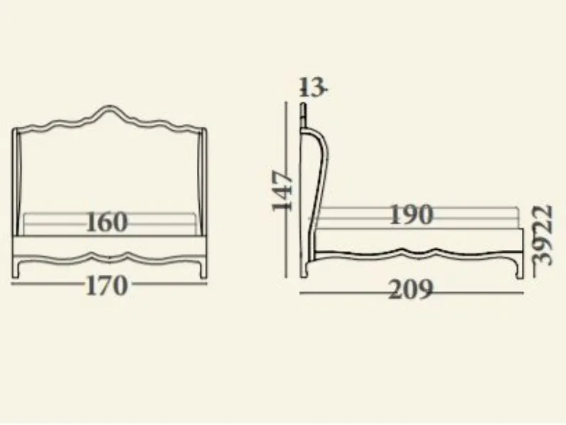 Letto matrimoniale Letto luxury savoia 900 Md work con uno sconto IMPERDIBILE