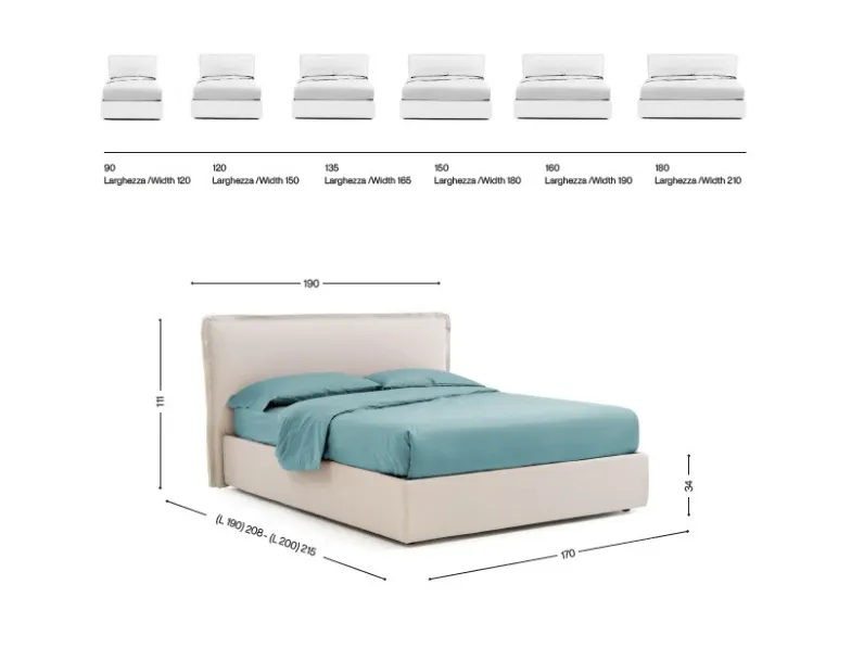 Letto matrimoniale moderno Letto mod giove Artigianale a prezzo scontato