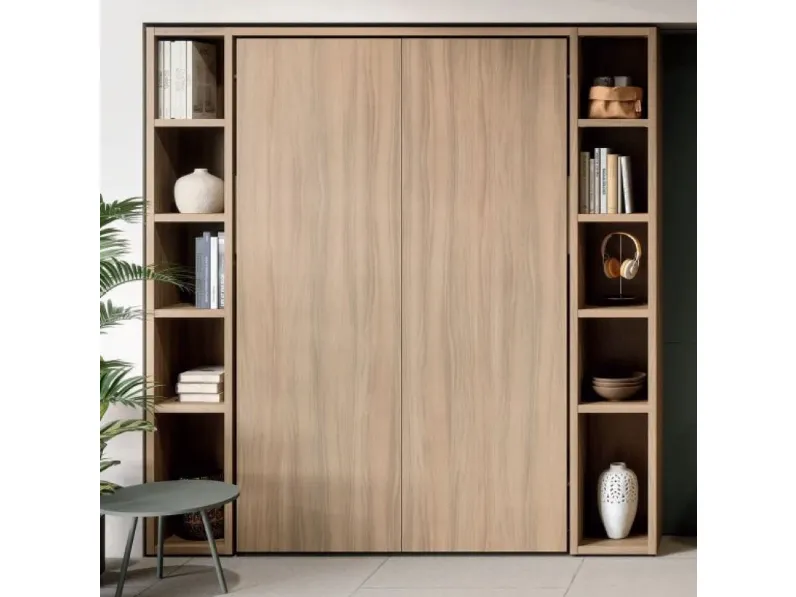 Letto a scomparsa con libreria Battistella in OFFERTA OUTLET - 20%