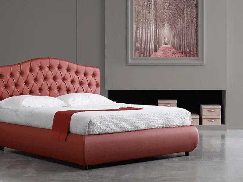 Letto moderno con box-cont. Artigianale, matr.mod.camilla, 30% di sconto. Prezzo ribassato.