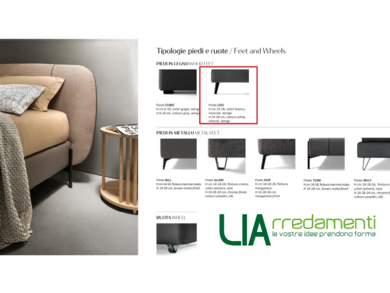 Letto moderno con piedini Set Samoa a prezzo scontato