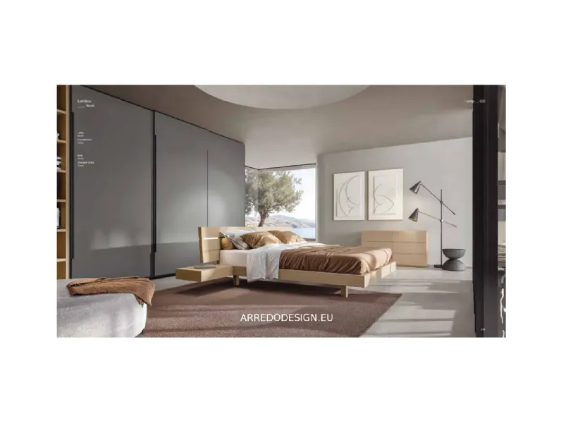 Letto design con giroletto Work Veneran a prezzo ribassato