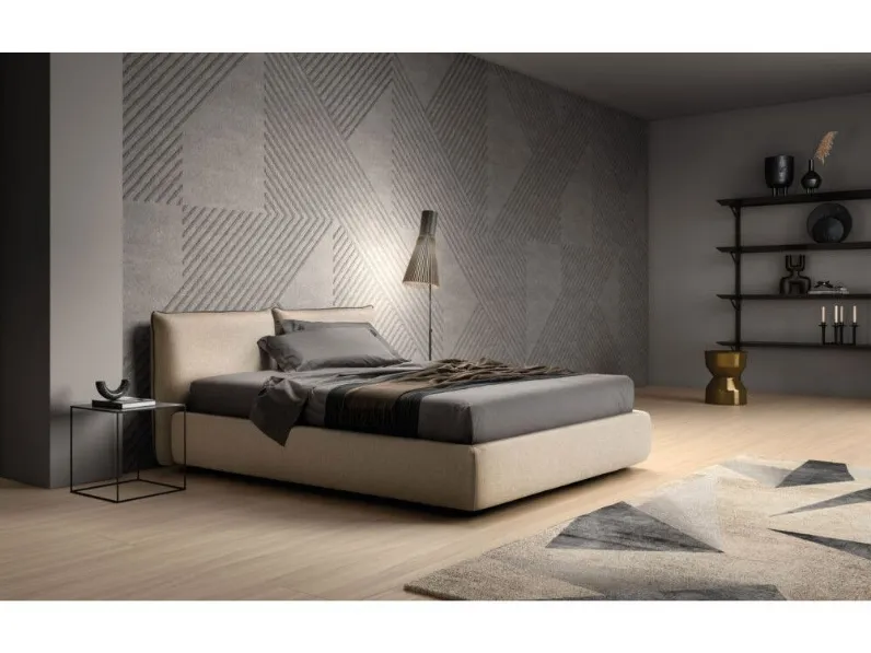 Letto imbottito con contenitore Modern *Samoaa prezzo ribassato