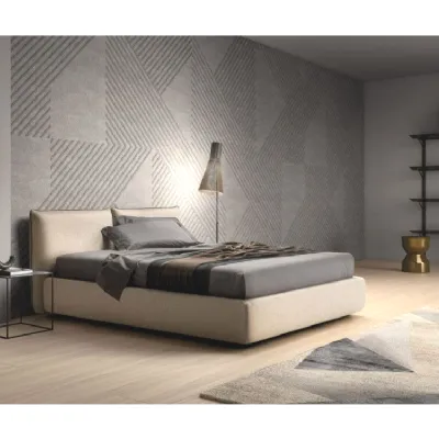 Letto imbottito con contenitore Modern *Samoaa prezzo ribassato