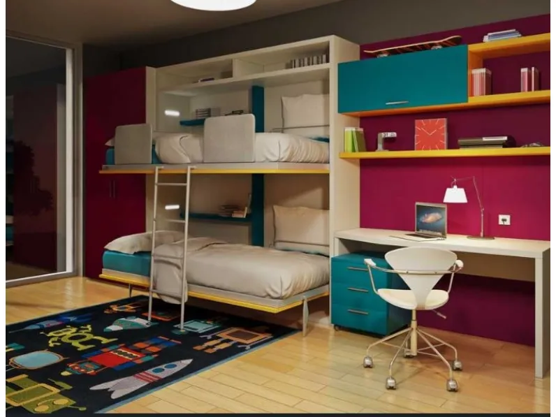 Letto moderno a scomparsa Letto a scomparsa a castello step  2 Artigianale a prezzo scontato