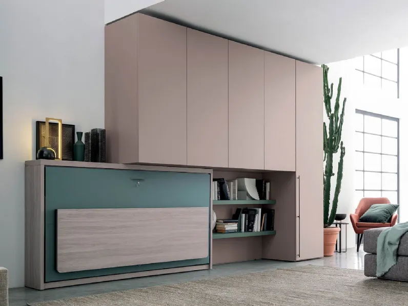 Letto in legno a scomparsa Nikai Clever a prezzo ribassato