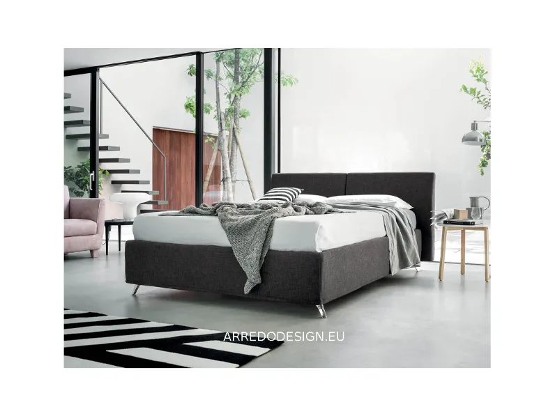 Letto moderno con contenitore Aurora Rigosalotti a prezzo scontato