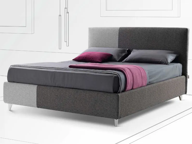 Letto moderno con contenitore Edda Stilfar a prezzo ribassato