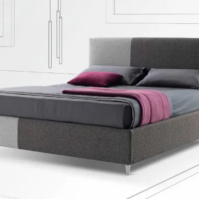 Letto moderno con contenitore Edda Stilfar a prezzo ribassato