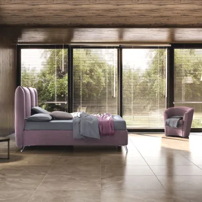 Letto imbottito modello Letto matrimoniale co con contenitore di Artigianale scontato 40%