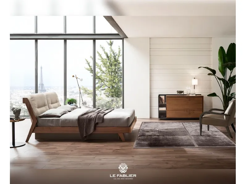Letto moderno con contenitore Sussurro Le fablier a prezzo ribassato