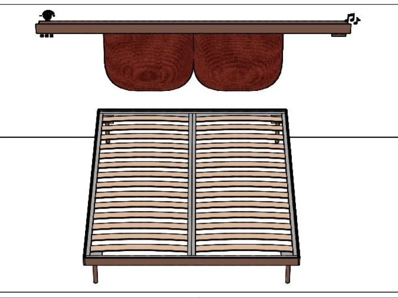 Letto moderno Groove zip Caccaro con un ribasso del 35%