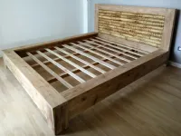 Letto moderno con giroletto Etnico rumba teak Outlet etnico a prezzo ribassato