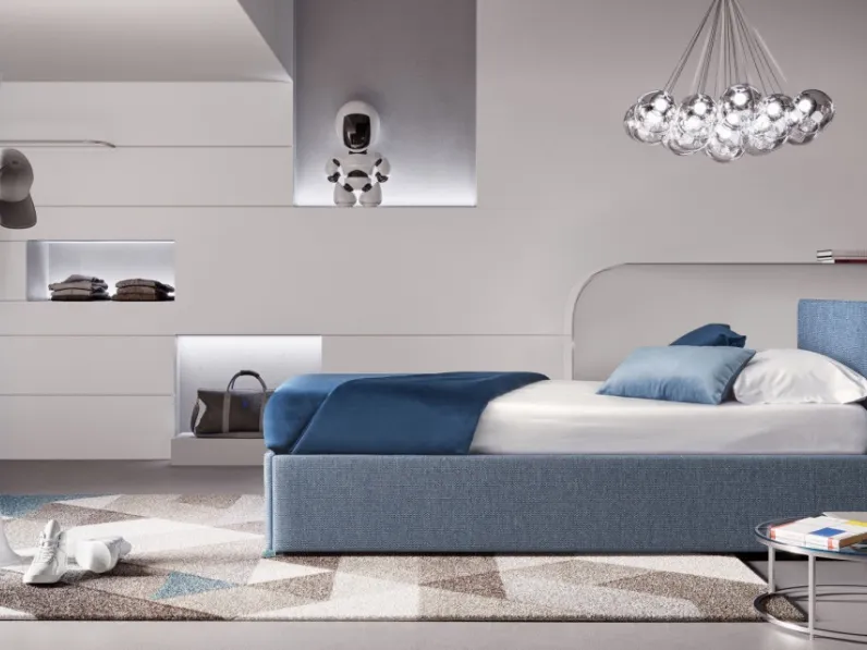 Letto moderno con giroletto Gelsomino Mottes selection a prezzo scontato