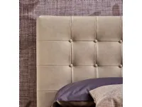 Letto moderno con giroletto Letto modello matrimoniale anima in ecopelle crema con testata lavorata Collezione esclusiva a prezzo scontato