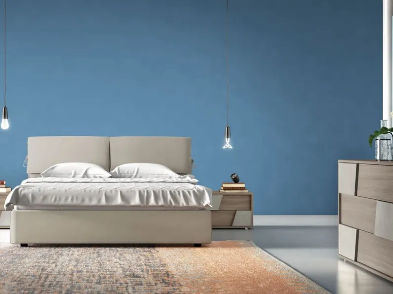 Letto moderno con giroletto Light13 Orme a prezzo ribassato