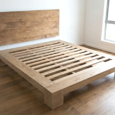 Letto in legno con giroletto Giroletto slat teak massello�Artigianale�a prezzo ribassato