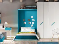 Letto moderno Letto a scomparsa una piazza e mezza, colore oceano Artigianale scontato 46%