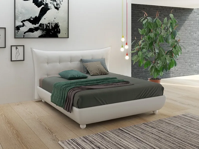Letto moderno Letto mod.snow di giessegi con contenitore scontato del 50% Giessegi con un ribasso del 50%