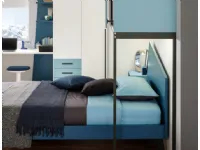 Letto moderno Letto ragazzi una piazza e mezza, finitura blu navy Collezione esclusiva con uno sconto esclusivo