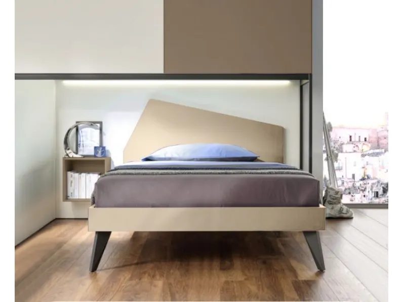 Letto moderno Letto ragazzi una piazza e mezza, finitura nocciola Collezione esclusiva con un ribasso esclusivo