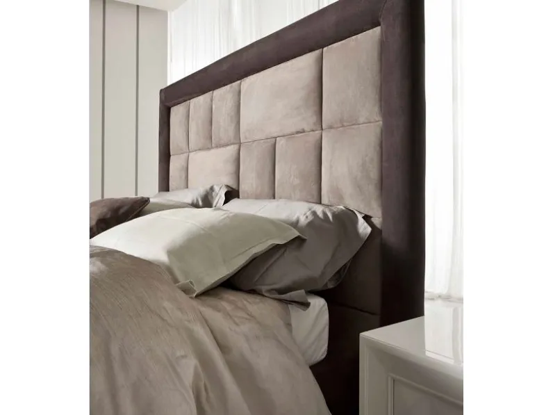 Letto matrimoniale moderno Letto scamosciato  Md work a prezzo scontato
