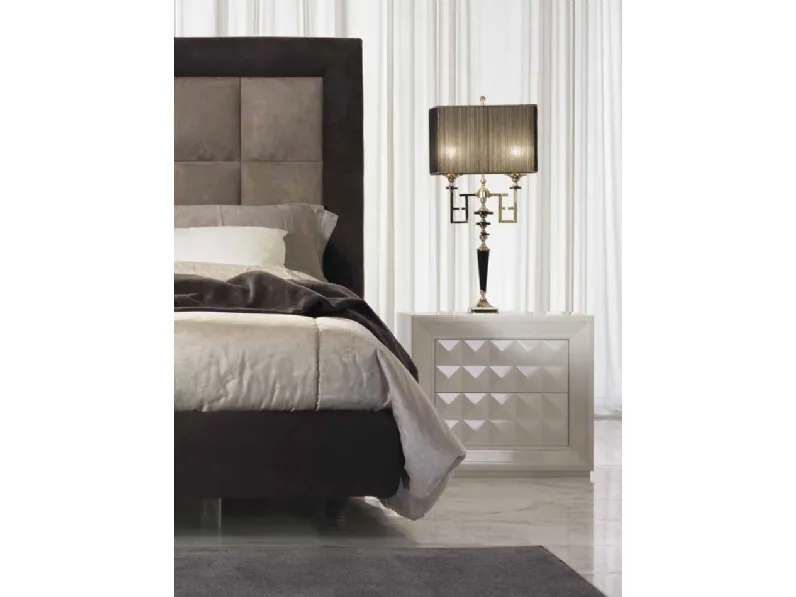 Letto matrimoniale moderno Letto scamosciato  Md work a prezzo scontato