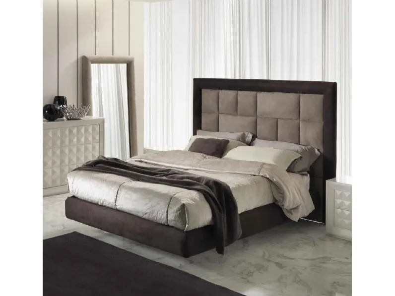 Letto matrimoniale moderno Letto scamosciato  Md work a prezzo scontato
