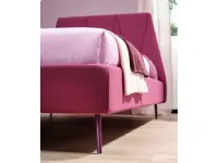 Letto moderno Letto singolo imbottito in tessuto amarena Collezione esclusiva con un ribasso esclusivo