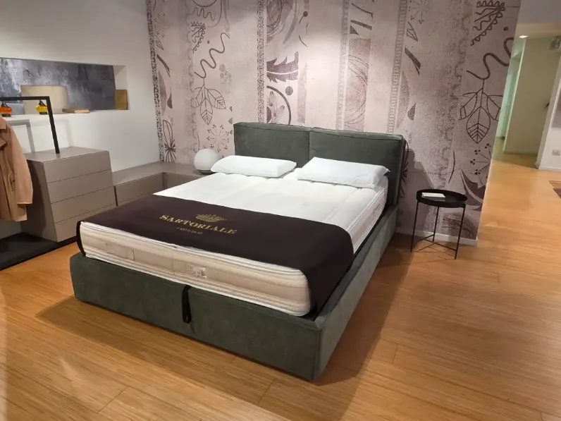 Letto matrimoniale moderno Letto tessuto con contenitore box Felis a prezzo ribassato