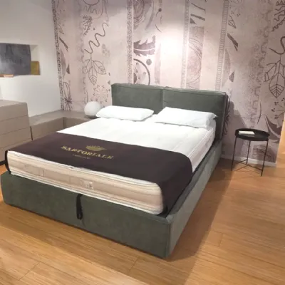 Letto matrimoniale moderno Letto tessuto con contenitore box Felis a prezzo ribassato