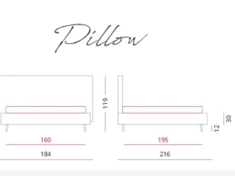 Letto moderno Pillow - artigiana letti Artigianale con un ribasso esclusivo