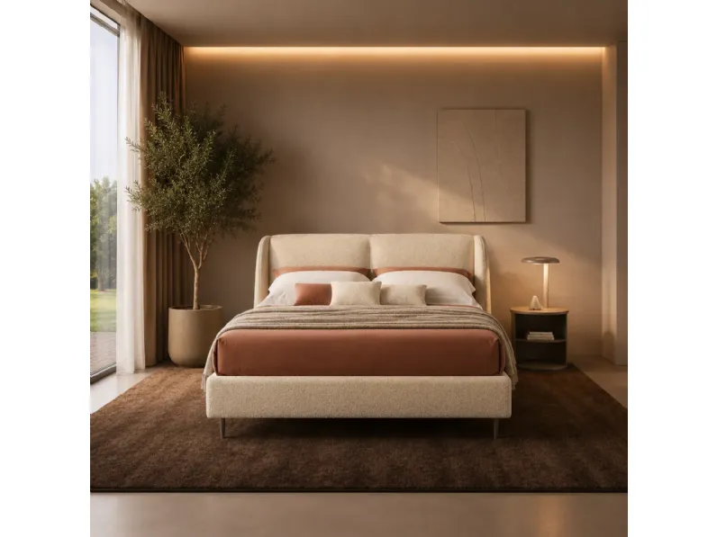 Letto moderno con contenitore Respiro Artigianale a prezzo ribassato