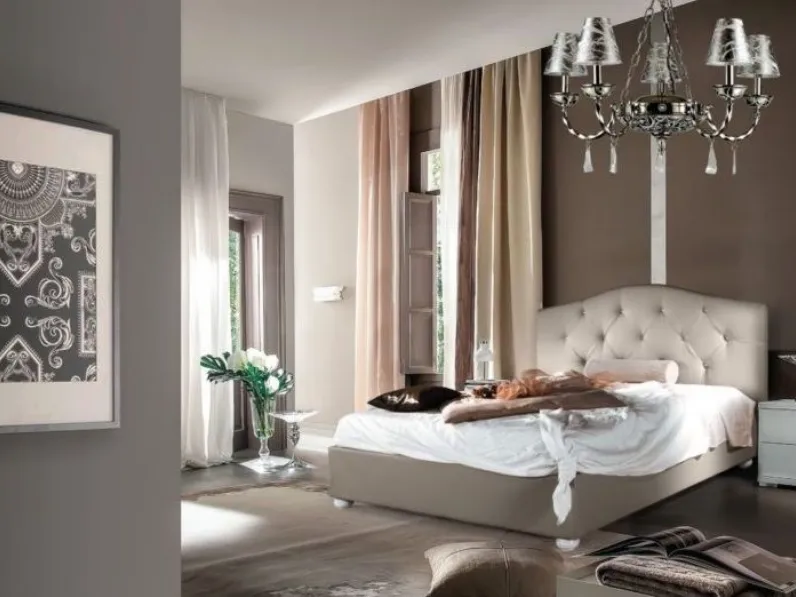 Letto piazza e mezzo con contenitore Letto contenitore pronta consegna tortora Md work a prezzo ribassato