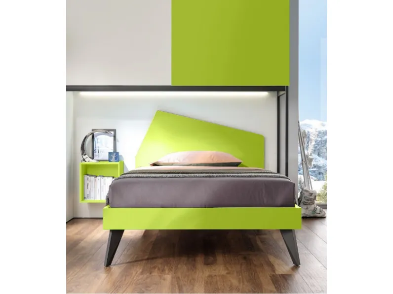 Letto piazza e mezzo design Letto una piazza e mezza verde cedro Collezione esclusiva a prezzo ribassato
