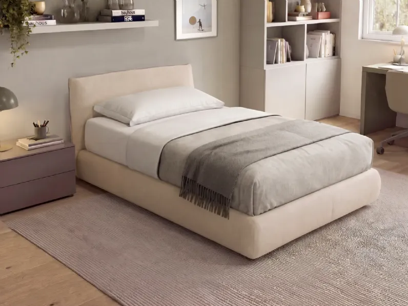 Letto moderno con contenitore Astoria outlet piazza e mezza Diotti.com a prezzo ribassato