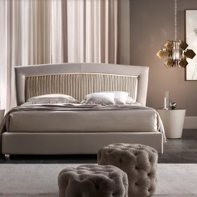 Letto imbottito modello Portofino pliss di Cantori scontato 22%