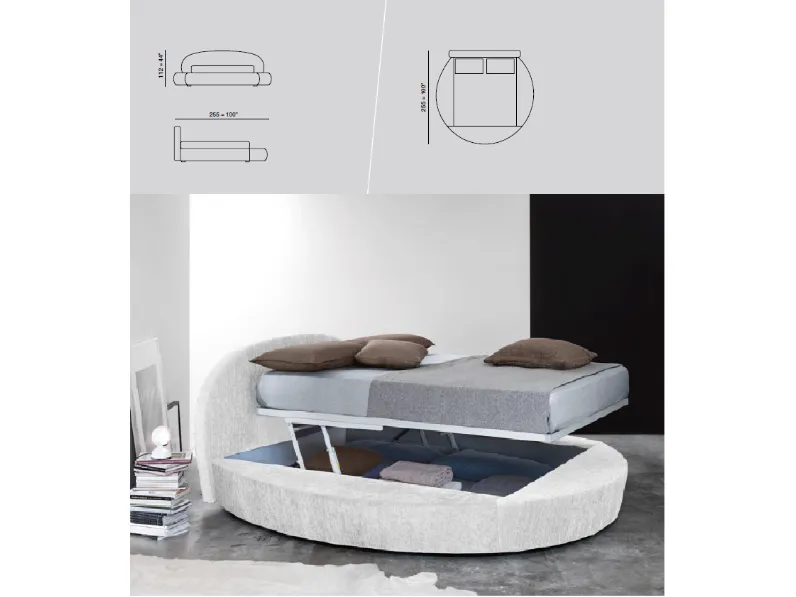 Letto design Letto rotondo con contenitore  con un ribasso del 55%