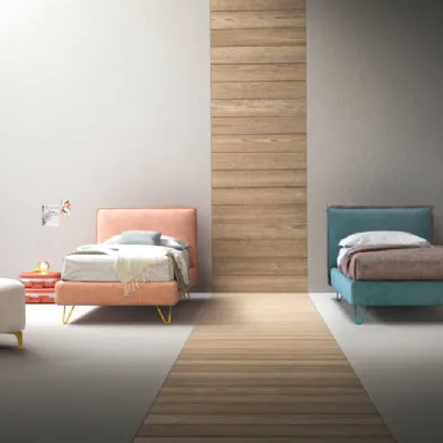 Letto imbottito con contenitore PipingSamoaa prezzo ribassato