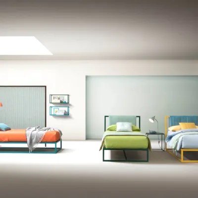 Letto singolo con giroletto * frame Samoa a prezzo ribassato