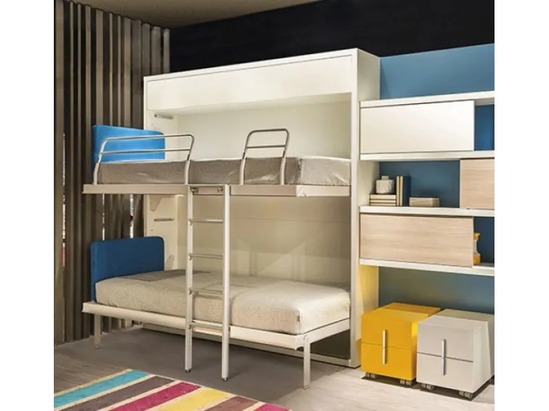 Letto singolo a scomparsa in legno KALI DUO 2200 di Clei