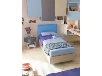 Letto singolo moderno Letto singolo contenitore in ecopelle cristallo e corda laccato Collezione esclusiva a prezzo ribassato