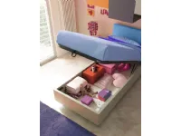 Letto singolo moderno Letto singolo contenitore in ecopelle cristallo e corda laccato Collezione esclusiva a prezzo ribassato