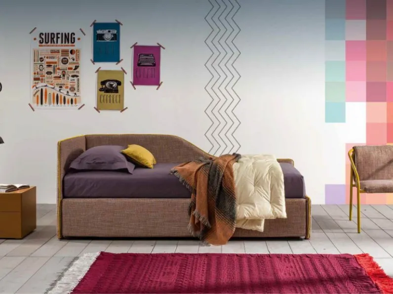 Letto moderno con contenitore Maya Twils a prezzo scontato
