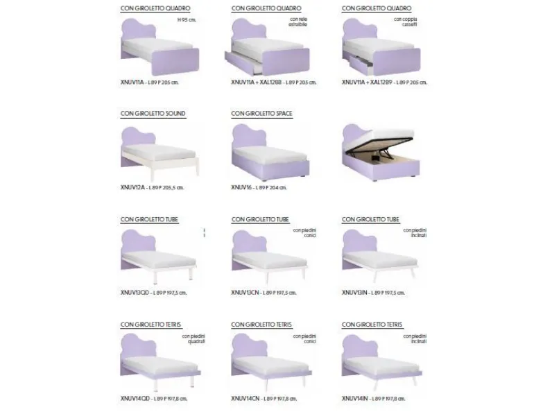 Letto moderno con pediera Nuvola Zg mobili a prezzo ribassato