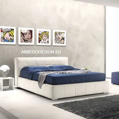 Letto moderno con contenitore Square * Samoa a prezzo ribassato