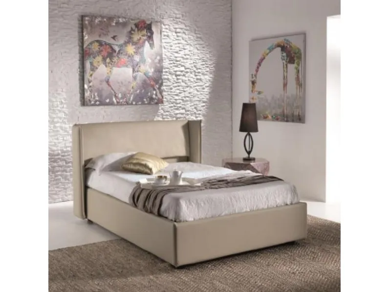 Letto Stones da una piazza e mezzo modello Nicole. Letto comprensivo di rete e di contenitore disponibile in varie colorazioni.